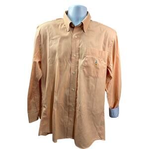 PUSSERS Orange Button-Up Shirt – Size M – Flip Cuff Detail